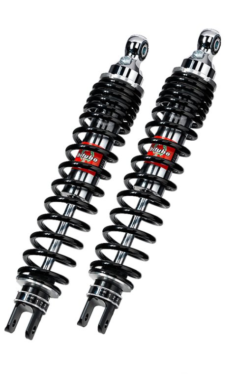 Bitubo WGE0 Twinshocks Adjustable: Spring Preload, Rebound, Black Spring