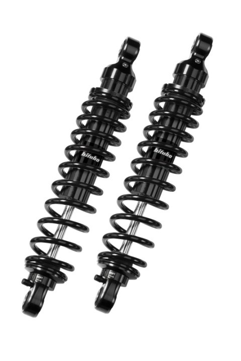 Bitubo WMED Twinshocks Adjustable: Hydraulic Spring Preload, Rebound, Length 331mm, Dark Edition