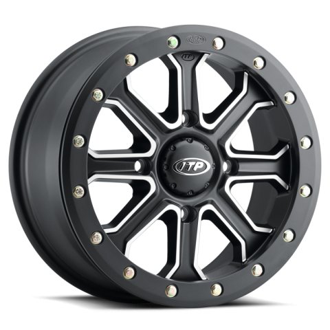ITP Inertia Beadlock 14x7 / 4x156 BP / 40mm Offset Matte Black w/ Machined Accents Wheel
