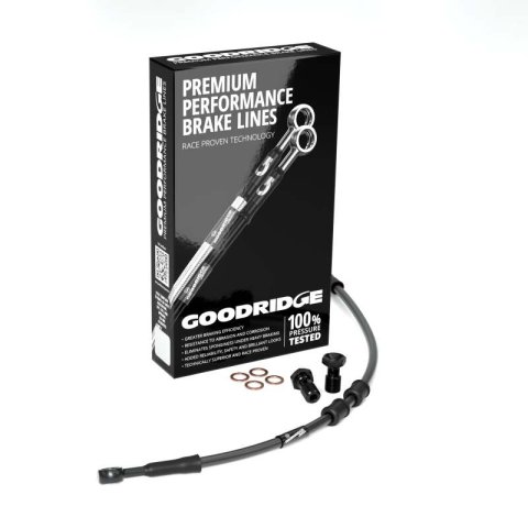 Goodridge 87-03 HD XL883/XL1200C +8in Black Brake Line Kit w/Black Fittings