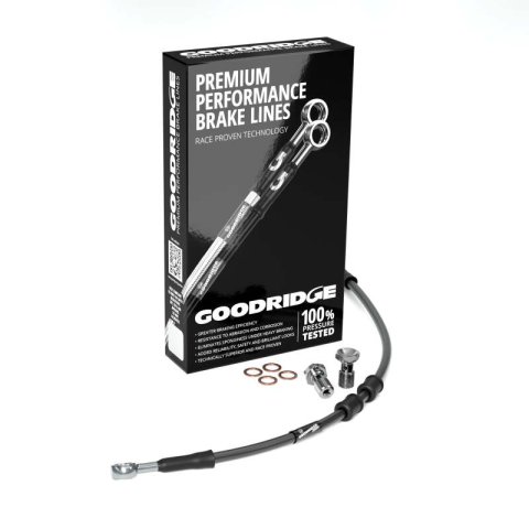 Goodridge 18-20 HD FXLR (w/ABS) +10in Black Brake Line Kit w/Stainless Steel Fittings