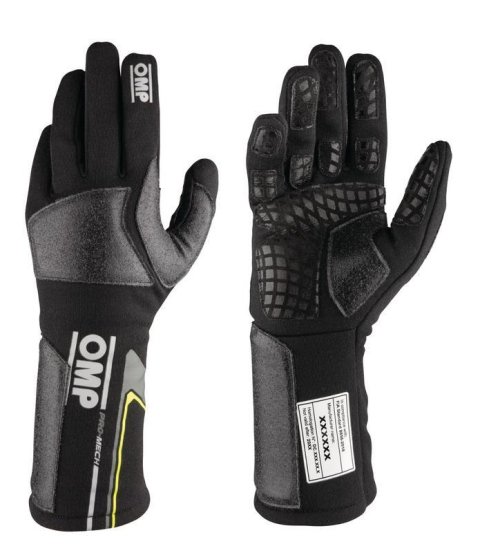 OMP Pro Mech-S Gloves Fia 8856-2018 Fluo Yellow Sz L