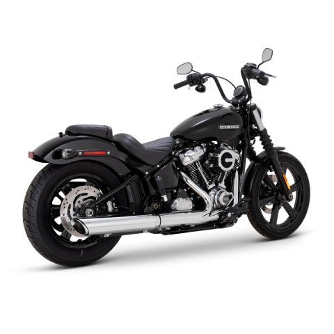 Vance & Hines 2025+ HD Softail Twin Slash 4in Round Chrome Slip-On Exhaust