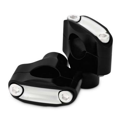 Burly Brand Reaper Riser Clamp 2-Bolt 1-1/2in Tall for 1in Bar, Set - Black Machined