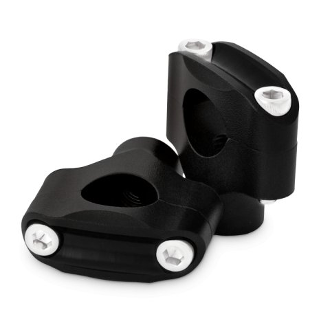 Burly Brand Reaper Riser Clamp 2-Bolt 1-1/2in Tall for 1in Bar, Set - Texture Black