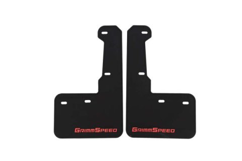 Grimmspeed 15-21 Subaru WRX/STI Mudflaps - Black w/ Red Lettering