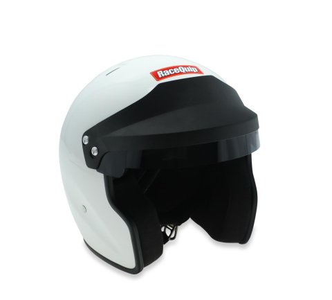 RaceQuip OF25 Open Face Helmets 257113RQP Helmet, OF25, Face, Gloss White, Snell SA2025, EPS Liner, No Graphic, Medium, Each