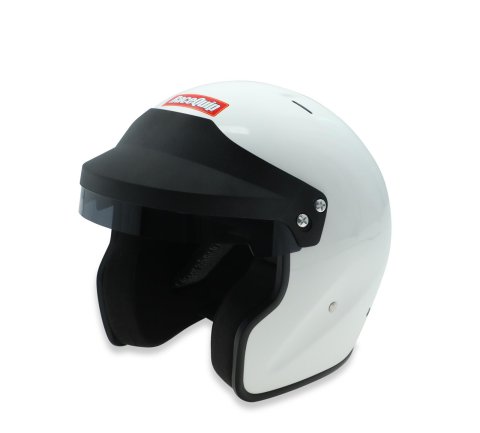 RaceQuip OF25 Open Face Helmets 257117RQP Helmet, OF25, Face, Gloss White, Snell SA2025, EPS Liner, No Graphic, 2X-Large, Each