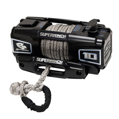 Superwinch Winches 1155401 10,000 lbs., 12VDC, 3/8 in x 54 ft. Synthetic rope with soft shackle, ergo handheld remote control, wireless remote, 1.9HP Permanent Magnet Motor with