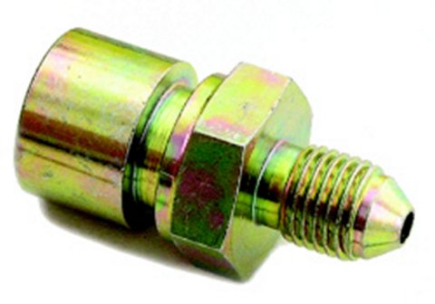Fitting - Adapter - Straight - 7/16-24 in Inverted Flare Female to 4 AN Male - Steel - Cadmium - 1/4 in Hardline - Each