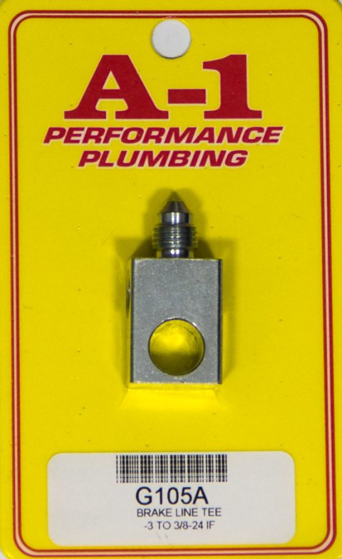 Fitting - Adaptor Tee - Dual 3/8-24 in Inverted Flare Female to 3 AN Male - 7/16 Thru Hole - Steel - Zinc Oxide - 3/16 in Hardline - Each