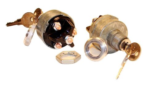 Ignition Switch - Panel Mount - 4 Position - Ring Terminals - Round Keys - Aluminum - Natural - Each