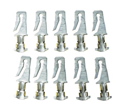 Spade Terminal - Non-Insulated - 18-14 Gauge Wire - Male - Tin Plated Copper - Set of 10