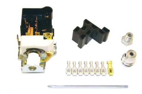 Headlight Switch - Pull - Off / Park light / Headlight - 7/16-28 Thread - Requires 5/8 in Hole - Connector / Terminals - Aluminum Knob - Polished - Kit