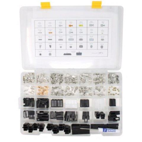 Electrical Connector - Master Kit - Professional Grade - 250 Piece - 12-18 Gauge - Case / Connectors / Pins / Pin Holsters - Kit