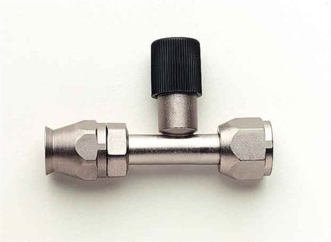 Fitting - Hose End - AC Refrigerant - Straight - 10 AN Hose to 10 AN Female O-Ring - Charge Port - Steel - Nickel Plated - Each