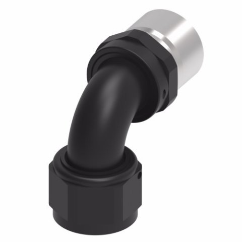 Fitting - Hose End - StreetLite - 90 Degree - 16 AN Hose Crimp to 16 AN Female - Swivel - Aluminum - Black Anodized - Each