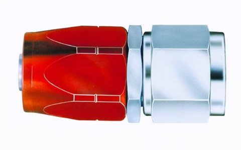 Fitting - Hose End - AQP/Startlite - Straight - 4 AN Hose to 4 AN Female - Aluminum / Steel - Red Anodized / Silver - Each