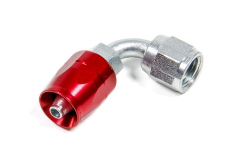 Fitting - Hose End - AQP/Startlite - 90 Degree - 4 AN Hose to 4 AN Female - Aluminum / Steel - Red Anodized / Silver - Each