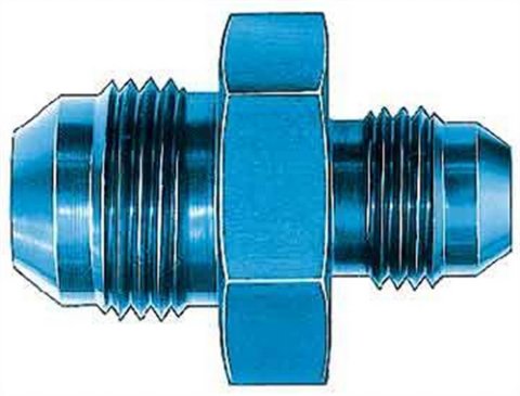 Fitting - Adapter - Straight - 8 AN Male to 4 AN Male - Aluminum - Blue Anodized - Each