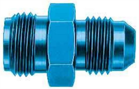 Fitting - Adapter - Straight - 6 AN Male to 5/8 in Inverted Flare Male - Aluminum - Blue Anodized - Each