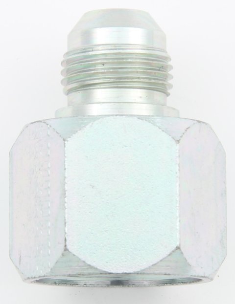 Fitting - Adapter - Straight - 12 AN Female to 8 AN Male - Steel - Zinc Oxide - Each