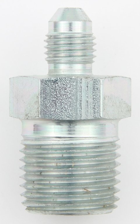 Fitting - Adapter - Straight - 4 AN Male to 1/2 in NPT Male - Steel - Zinc Plated - Each