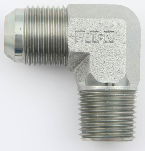 Fitting - Adapter - 90 Degree - 8 AN Male to 1/2 in NPT Male - Steel - Zinc Plated - Each