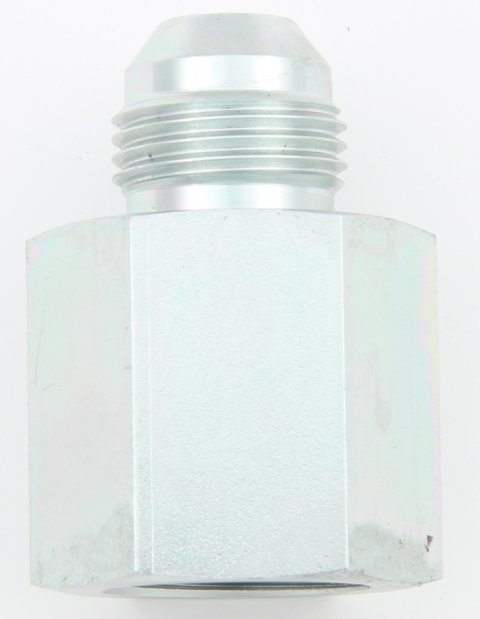Fitting - Adapter - Straight - 3/8 in NPT Female to 8 AN Male - Steel - Zinc Oxide - Each