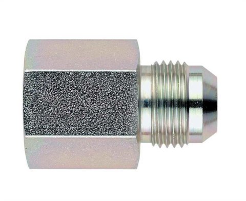 Fitting - Adapter - Straight - 1/2 in NPT Female to 10 AN Male - Steel - Zinc Oxide - Each