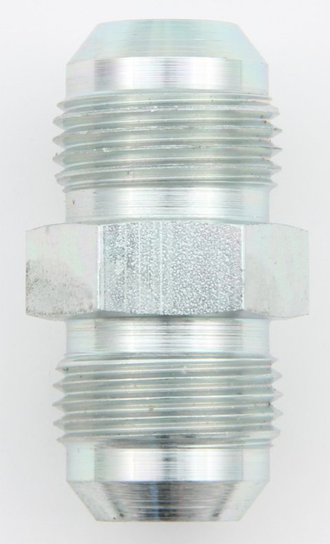 Fitting - Adapter - Straight - 6 AN Male to 6 AN Male - Steel - Zinc Oxide - Each