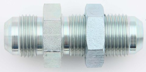 Fitting - Bulkhead - Straight - 12 AN Male to 12 AN Male Bulkhead - Steel - Zinc Oxide - Each