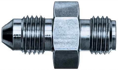 Fitting - Adapter - Straight - 4 AN Male to 3/8-24 in Inverted Flare Male - Steel - Zinc Oxide - 3/16 in Hardline - Pair