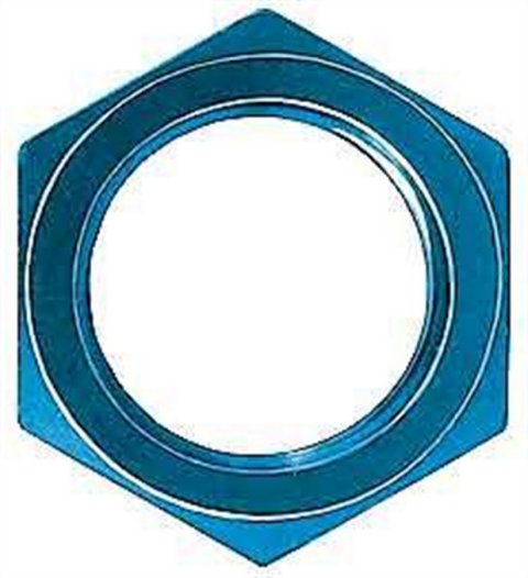 Bulkhead Fitting Nut - 3 AN - Aluminum - Blue Anodized - Pair
