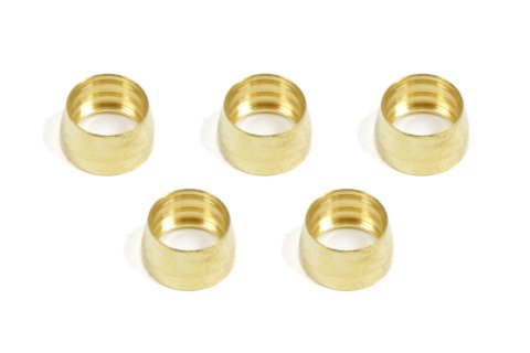 Compression Ferrule - 6 AN - Brass - PTFE Fittings - Set of 5