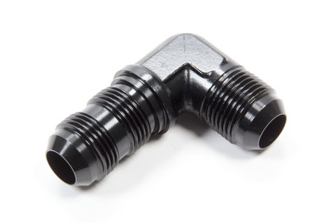 Fitting - Bulkhead - 90 Degree - 12 AN Male to 12 AN Male Bulkhead - Aluminum - Black Anodized - Each