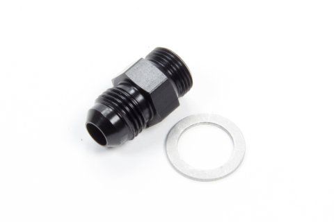 Fitting - Adapter - Straight - 6 AN Male to 9/16-24 in Male - Aluminum - Black Anodized - Each