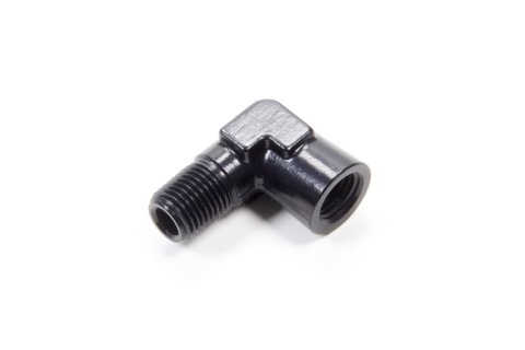 Fitting - Adapter - 90 Degree - 1/4 in NPT Female to 1/4 in NPT Male - Aluminum - Black Anodized - Each