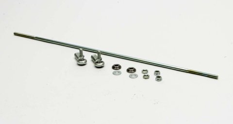 Throttle Linkage - 18 in Long Rod - 2 Rod Ends - Hardware Included - Steel - Natural - Universal - Kit