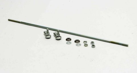Throttle Linkage - 21 in Long Rod - 2 Rod Ends - Hardware Included - Steel - Natural - Universal - Kit