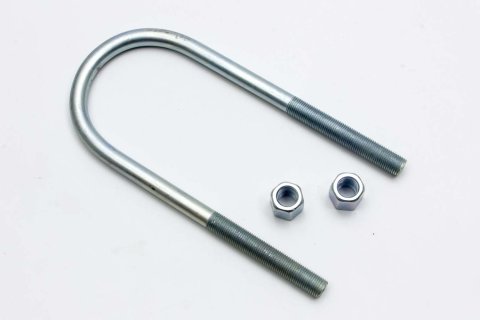 Axle U-Bolt - 3 in ID - 8 in Length - 1/2-20 in Right Hand Thread - Steel - Zinc Oxide - Universal - Each