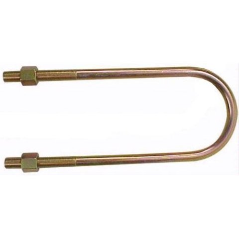 Axle U-Bolt - 3 in ID - 9-1/2 in Length - 1/2-20 in Right Hand Thread - Steel - Zinc Oxide - Universal - Each