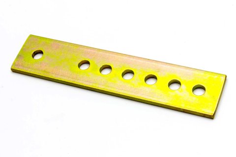 Spring Shackle Plate - Leaf - 9-13/16 in Length - 2 in Width - 1/4 in Thick - 1/2 in Holes - Steel - Cadmium - Each