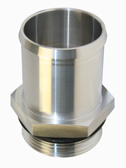 Fitting - Adapter - Straight - 20 AN Male O-Ring to 1-1/2 in Hose Barb - Aluminum - Natural - Each