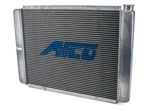 Radiator - 27.5 in W x 19 in H x 3 in D - Passenger Side Inlet - Passenger Side Outlet - Aluminum - Natural - Each