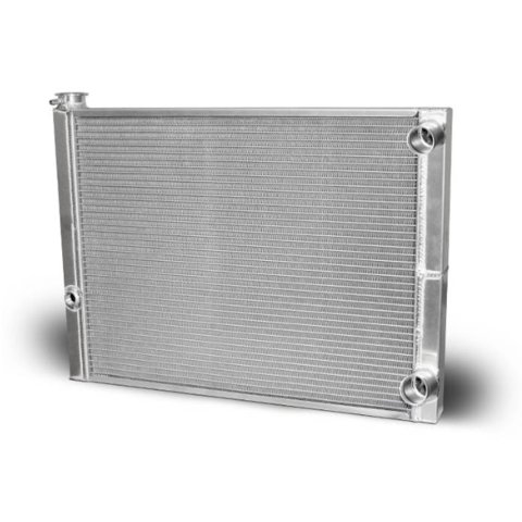 Radiator - 26 in W x 19 in H x 1.5 in D - Passenger Side Inlet - Passenger Side Outlet - Aluminum - Natural - Each