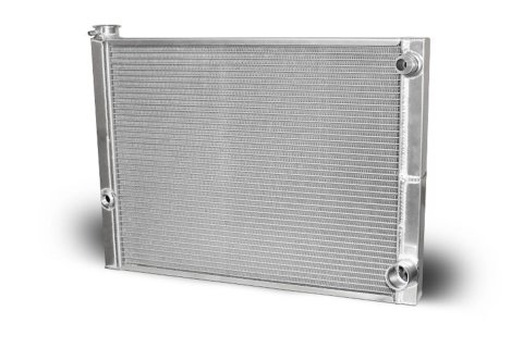 Radiator - 27.5 in W x 19 in H x 1.5 in D - Dual Pass - Passenger Side Inlet - Passenger Side Outlet - Aluminum - Natural - Each