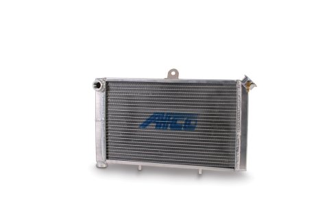 Radiator - 21 in W x 12 in H - Dual Pass - Drivers Side Inlet - Drivers Side Outlet - Cage Mount - Aluminum - Satin - Mini / Micro Sprint - Each