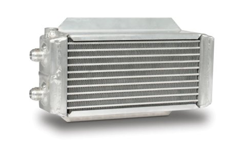 Fluid Cooler - 15.25 x 8.563 x 3.5 in - Plate and Fin Type - 12 AN Male Inlet / Outlet - Deck Mount - Dual Pass - Aluminum - Natural - Universal - Each