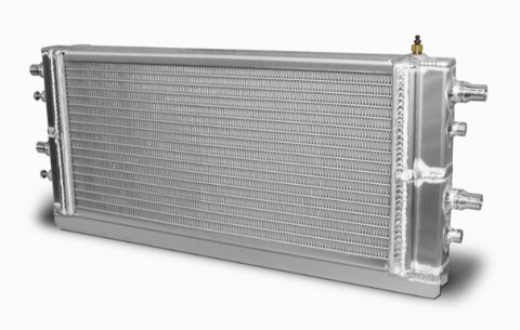 Heat Exchanger - Direct-Fit - 17.75 x 8.5 x 2.125 in Core - Dual Pass - Aluminum - Natural - Chevy Corvette 2015-19 - Each